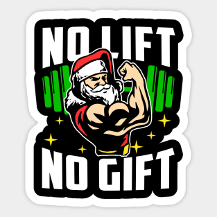 No Lift No Gift Ugly Christmas Sweater Gym Coach Santa Claus Sticker